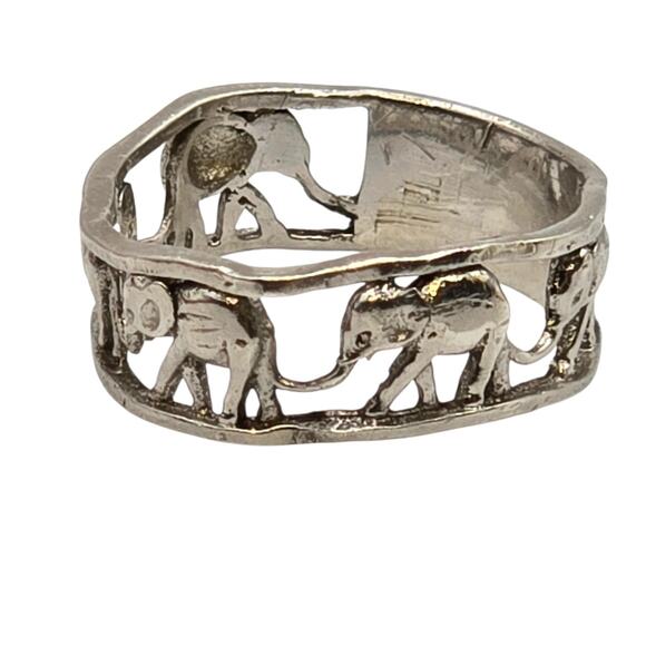 Small Ring Elephant Sterling Silver 925 Size 4 Xtra Small Little Finger SKU 2800 - Picture 4 of 6